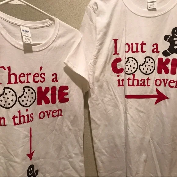 Couples Pregnancy Announcement Shirts | Set of 2 short sleeve shirts - Picture 2 of 10